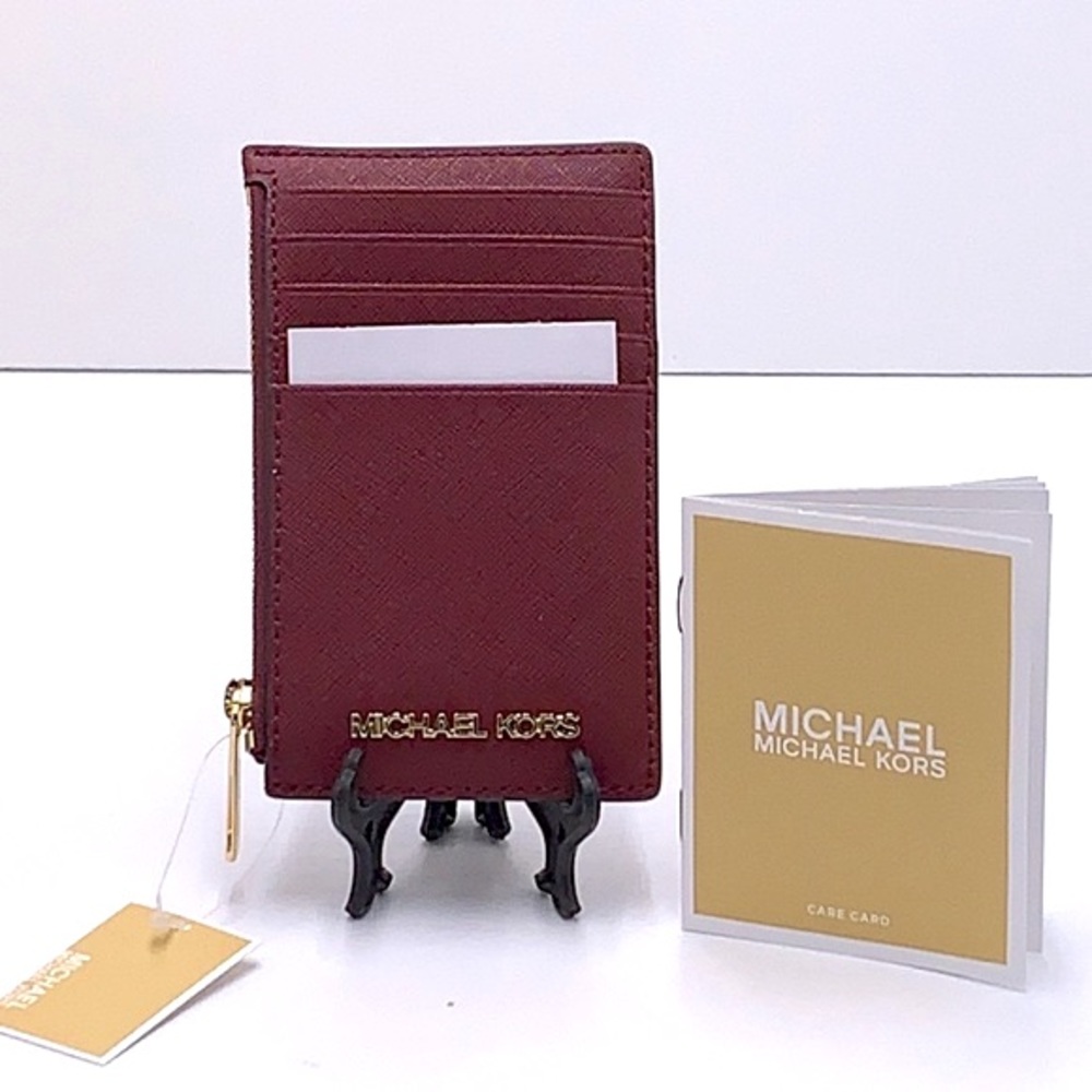 Michael Kors Jet Set Travel Medium Top Zip Card
Case Wallet

Dark Sherry color